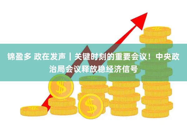 锦盈多 政在发声｜关键时刻的重要会议！中央政治局会议释放稳经济信号